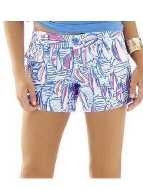 Lilly Pulitzer Right Red Return Sailboat Regatta Callahan short
